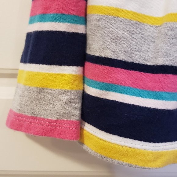 CARTER'S Girl Toddler Horizontal Blue Pink Yellow White Grey Striped Hoodie-S:4T - Picture 4 of 7